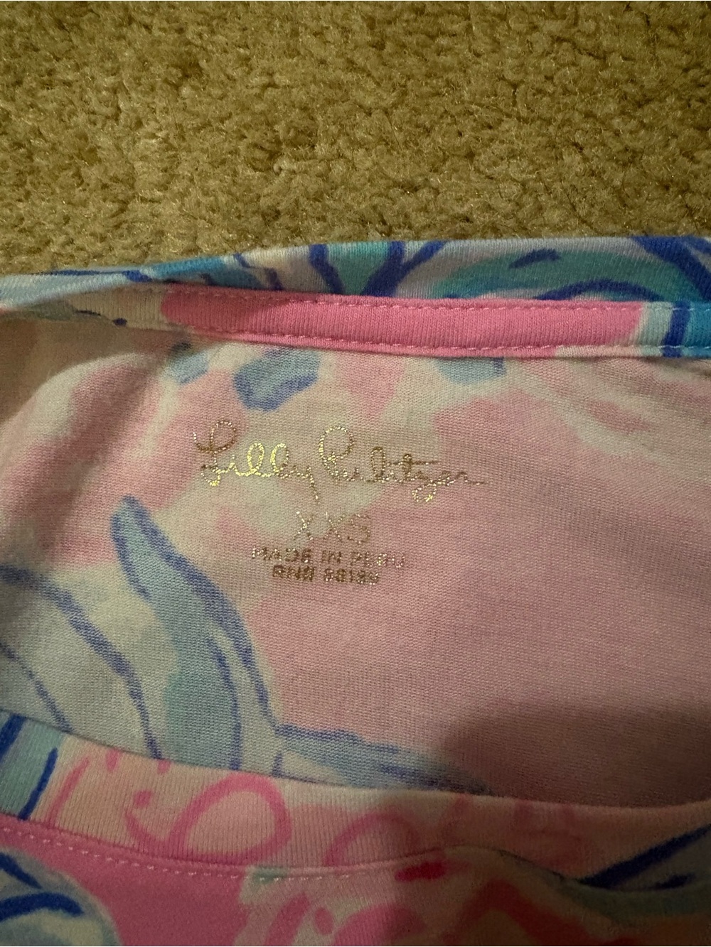 Lilly Pulitzer  Long Sleeve Top Pink Floral